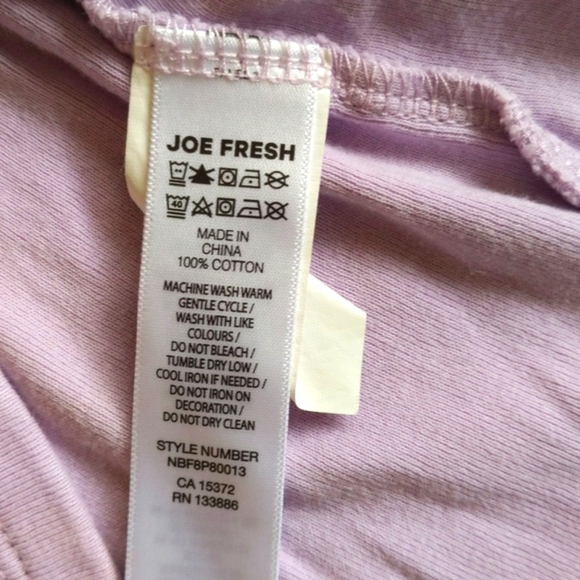 joe fresh purple bunny kimono style long sleeve bodysuit diaper shirt 0-3 baby - Picture 2 of 4